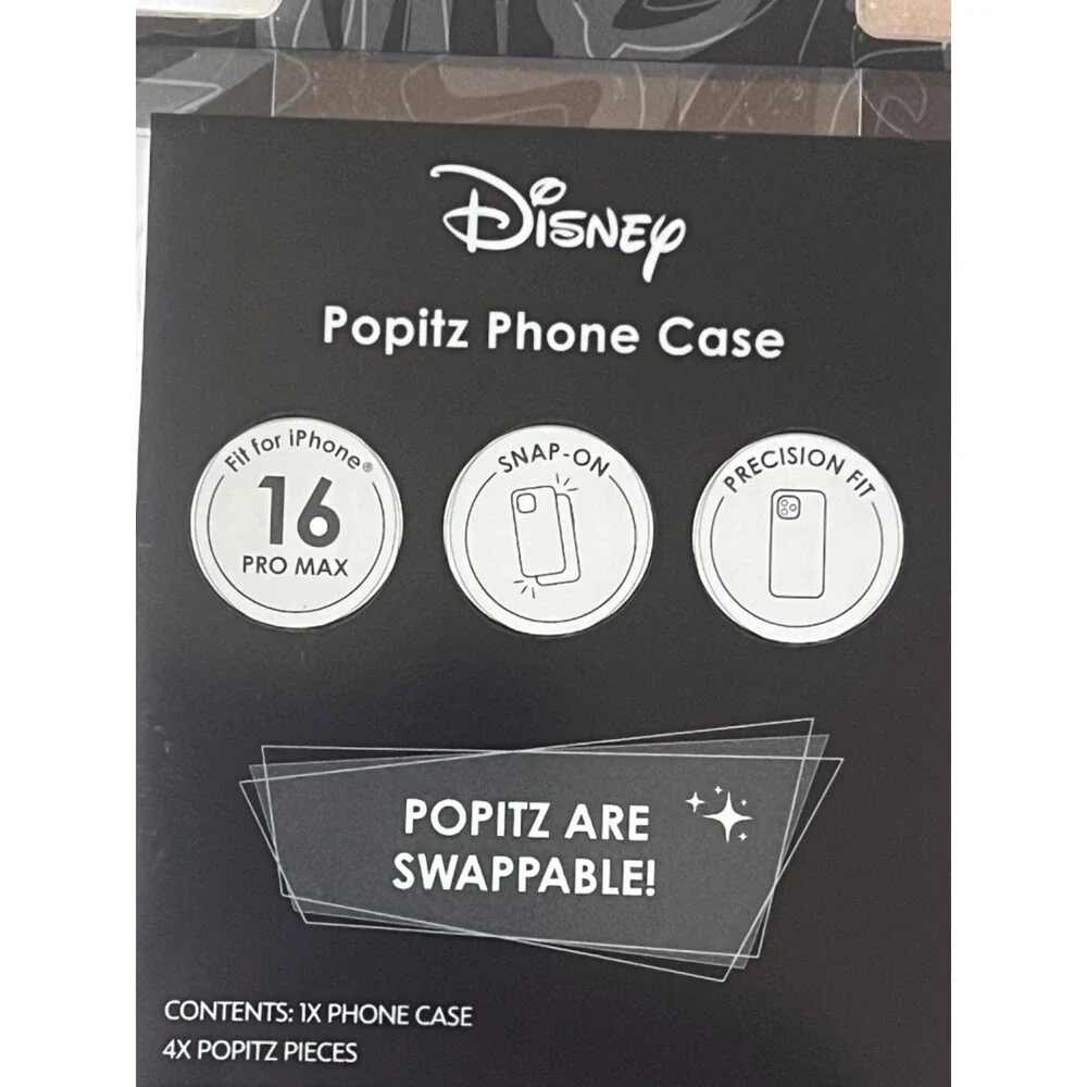DISNEY Stitch Popitz iPhone 16 PRO MAX Case Purple Halloween Snap On Charms NEW